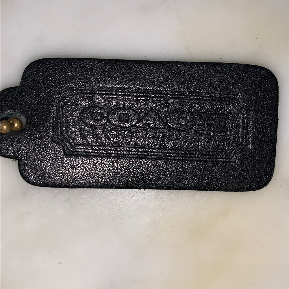 COACH Vintage Black Leather Hang Tag